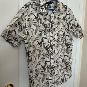 Croft & Barrow Men's Leaf Print Shirt - Black and White